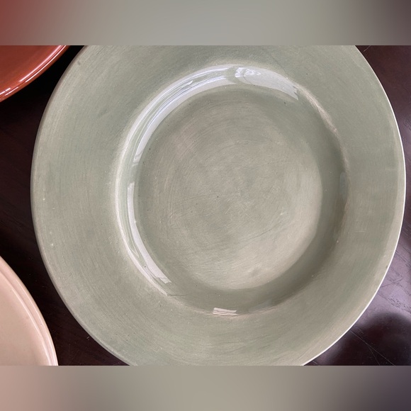 Set 2 POTTERY BARN Mexico SAUSALITO Dinner Plates 12” CHOICE Ivory Green Spice - Picture 13 of 14